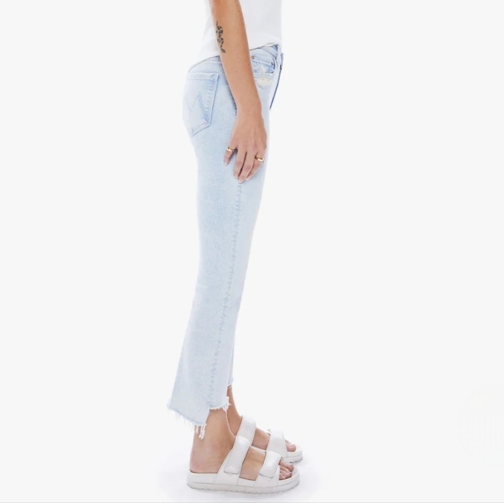 Mother The Insider Crop Step Fray Jeans In Smooth Sailing Size 24 - Picture 5 of 16